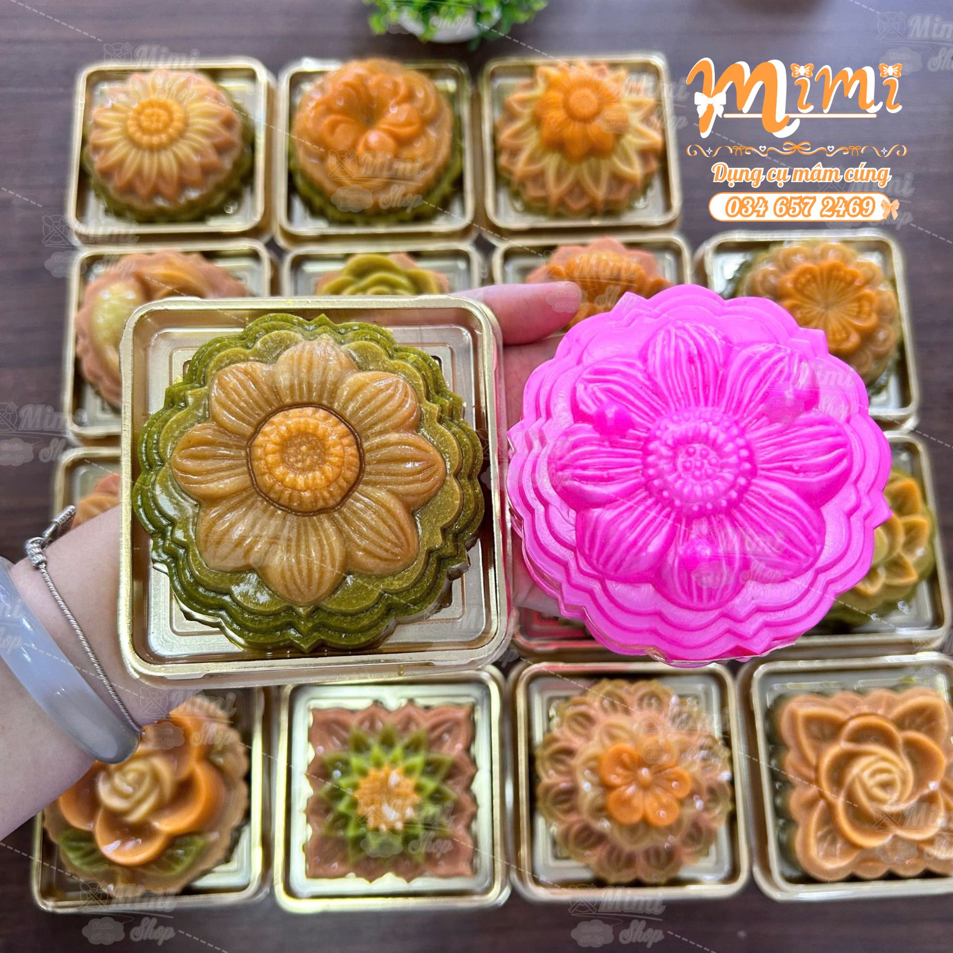 Khuôn 9cm làm xôi, rau câu, bánh trung thu [ Hoa cúc nhật ]